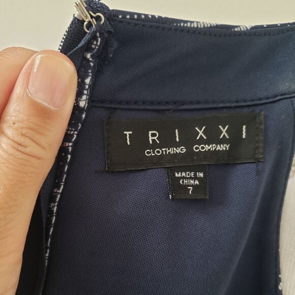 Trixxi Mixed print Fit &Flare Sun Dress Blue Size 7 - Picture 11 of 13